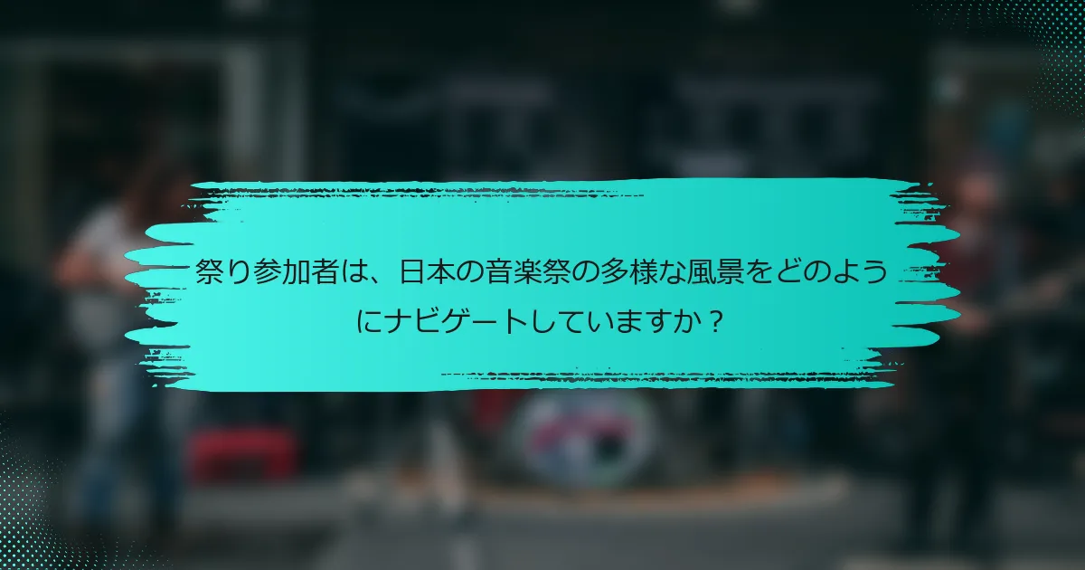 祭り参加者は、日本の音楽祭の多様な風景をどのようにナビゲートしていますか？