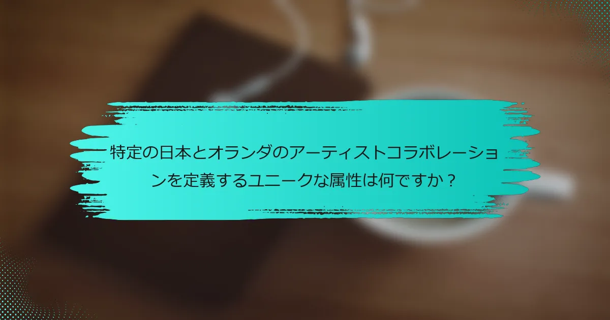 特定の日本とオランダのアーティストコラボレーションを定義するユニークな属性は何ですか？
