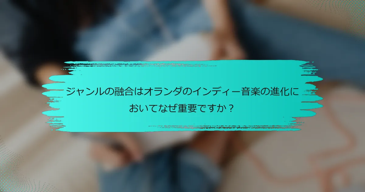 ジャンルの融合はオランダのインディー音楽の進化においてなぜ重要ですか？